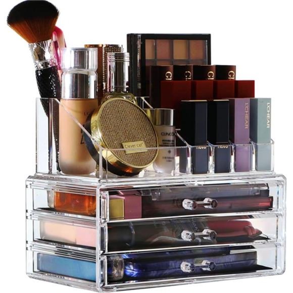 Makeup Organizer Skin Care Large Clear Cosmetic Display Cases Stackable Storage - Picture 6 of 7